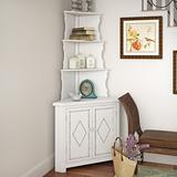 One Allium Way® Amhurst Dining Hutch Wood in Brown/White, Size 70.0 H x 36.0 W x 23.5 D in | Wayfair OAWY5967 34262552