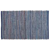 Blue/Brown Area Rug - Bungalow Rose Canyon Handmade Flatweave Denim Area Rug Polyester/Viscose/Cotton in Blue/Brown, Size 60.0 W x 0.5 D in | Wayfair