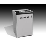 Amcase Metal 32 Gallon Recycling Bin Wood in Black/Brown, Size 41.0 H x 28.0 W x 27.0 D in | Wayfair AMWF28X41M.B119.T150.E119