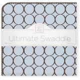Swaddle Designs Ultimate Receiving Blanket® in Pastel w/ Brown Mod Circles in Blue, Size 42.0 H x 42.0 W in | Wayfair SD-016PB