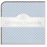 Swaddle Designs Ultimate Receiving Blanket® in Pastel w/ Brown Polka Dots 100% Cotton in Blue, Size 42.0 H x 42.0 W in | Wayfair SD-014PB