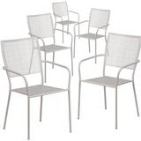 Flash Furniture Stackable Dining Chair Metal in Gray, Size 35.0 H x 21.75 W x 21.75 D in | Wayfair 5-CO-2-SIL-GG