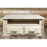 Montana Woodworks® Montana Collecton Solid Wood Floor Shelf Coffee Table w/ Storage Wood in White, Size 18.0 H x 40.0 W x 21.0 D in | Wayfair