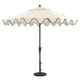 Bunny Williams Mughal Arch Patio Umbrella - Canvas Taupe with Sand Trim Canvas Black with Sand Trim - Ballard Designs