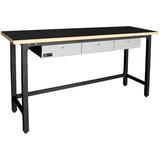 Homak 78"W Adjustable Height Wood Top Workbench Manufactured Wood in Black/Brown/Gray, Size 42.13 H x 78.38 W x 23.63 D in | Wayfair GS00579030
