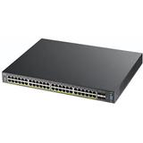 ZyXEL 48-Port 100/1000 Mb/s and 4-Port 10GbE SFP+ L2 PoE Switch with 10GbE Uplink XGS2210-52HP