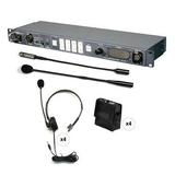 Datavideo ITC-100 8-User Wired Intercom System with 4 Beltbacks & 4 Headsets ITC-100