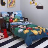 Disney Mickey Mouse Playhouse 4 Piece Toddler Bedding Set Polyester in Blue | Wayfair 6092416