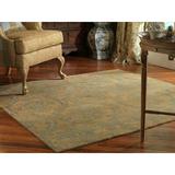 Blue Area Rug - Wildon Home® Ikat Hand Knotted Wool Brown/Area Rug Wool in Blue, Size 96.0 W x 0.5 D in | Wayfair CST43088 38481400