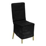 Winston Porter Fabric Box Cushion Dining Chair Slipcover in Black, Size 34.0 H x 18.0 W x 21.0 D in | Wayfair WNPR1408 38848481