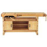 Sjobergs 2000 76"W Wood Top Workbench w/ Cabinet Combo Wood/Steel in Brown/Gray, Size 35.0 H x 76.0 W x 29.0 D in | Wayfair SJO-66734K
