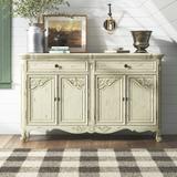 Laurel Foundry Modern Farmhouse® Albro 60" Wide 2 Drawer Sideboard Wood in Brown/White, Size 36.0 H x 60.0 W x 14.0 D in | Wayfair