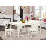 Darby Home Co Beesley 5 - Piece Extendable Rubberwood Solid Wood Dining Set Wood in White | Wayfair DABY5551 39638860