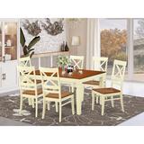 Darby Home Co Annapolis 7 - Piece Butterfly Leaf Rubberwood Solid Wood Dining Set Wood in Black/Brown, Size 30.0 H in | Wayfair DABY6245 39894039