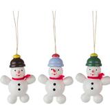 The Holiday Aisle® Dregeno Assorted Snowmen Ornament Wood in Black/Blue/Brown, Size 2.0 H x 1.25 W x 0.75 D in | Wayfair THLA6484 40243373