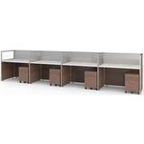 Sync Custom Cubicles - 43"H 4-Person Bench Workstation