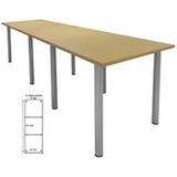 12' x 4' Standing Height Conference Table w/Round Post Legs