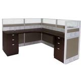 72" x 72" x 48"H Premium Series L-Shaped Cubicle w/Files - Add-On Unit