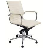 Modern Classic Leather Swivel Guest Chair on Glides