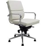Leather Soft Pad Swivel Guest Chair on Glides