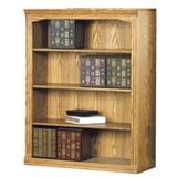 42"W x 48"H Traditional Oak Bookcase