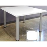 4' Square White Conference Table