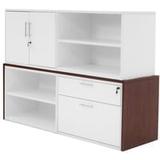 Modern Office Structures Cherry & White Modular Storage Credenza