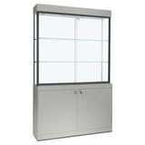 80"H Salon Product Display Case with Locking Storage Base - IN STOCK in Gray!