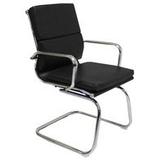 Black Leather Soft Pad Guest Chair