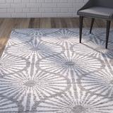 Wrought Studio™ Oak Hill Ikat Handmade Flatweave Charcoal/Ivory Area Rug Polyester/Cotton in White, Size 36.0 W x 0.25 D in | Wayfair