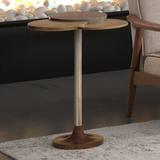 Latitude Run® Halpern Pedestal End Table Aluminum/Metal in Gray/Yellow, Size 25.0 H x 18.0 W x 18.0 D in | Wayfair LTDR4017 40363167