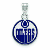 Women's Edmonton Oilers Sterling Silver Small Enamel Pendant