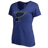 Women's Fanatics Branded Royal St. Louis Blues Static Logo V-Neck T-Shirt