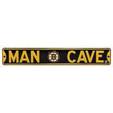 Black Boston Bruins 6" x 36" Man Cave Steel Street Sign