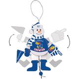 Kansas Jayhawks Wood Cheering Snowman Ornament