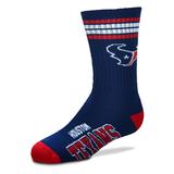 Youth For Bare Feet Houston Texans 4-Stripe Deuce Quarter-Length Socks