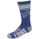 Youth For Bare Feet Detroit Lions 4-Stripe Deuce Quarter-Length Socks