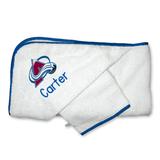 Infant White Colorado Avalanche Personalized Hooded Towel & Mitt Set