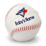 White Toronto Blue Jays Personalized Plush Baby Baseball