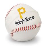 White Pittsburgh Pirates Personalized Plush Baby Baseball
