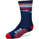 Youth For Bare Feet New England Patriots 4-Stripe Deuce Quarter-Length Socks