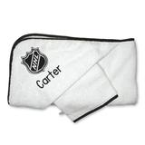 Infant White NHL Personalized Hooded Towel & Mitt Set