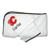 Infant White Calgary Flames Personalized Hooded Towel & Mitt Set