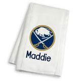 Infant White Buffalo Sabres Personalized Burp Cloth