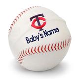 White Minnesota Twins Personalized Plush Baby Baseball