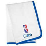White NBA Personalized Baby Blanket