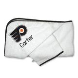 Infant White Philadelphia Flyers Personalized Hooded Towel & Mitt Set
