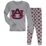 Youth Heathered Gray Auburn Tigers Long Sleeve T-Shirt & Pant Sleep Set