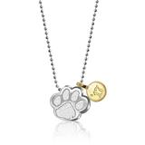Women's Alex Woo Clemson Tigers Little Collegiate Sterling Silver Necklace with 14K Yellow Gold Mini Charm