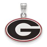 Women's Georgia Bulldogs Sterling Silver Small Enamel Pendant